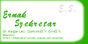 ernak szekretar business card